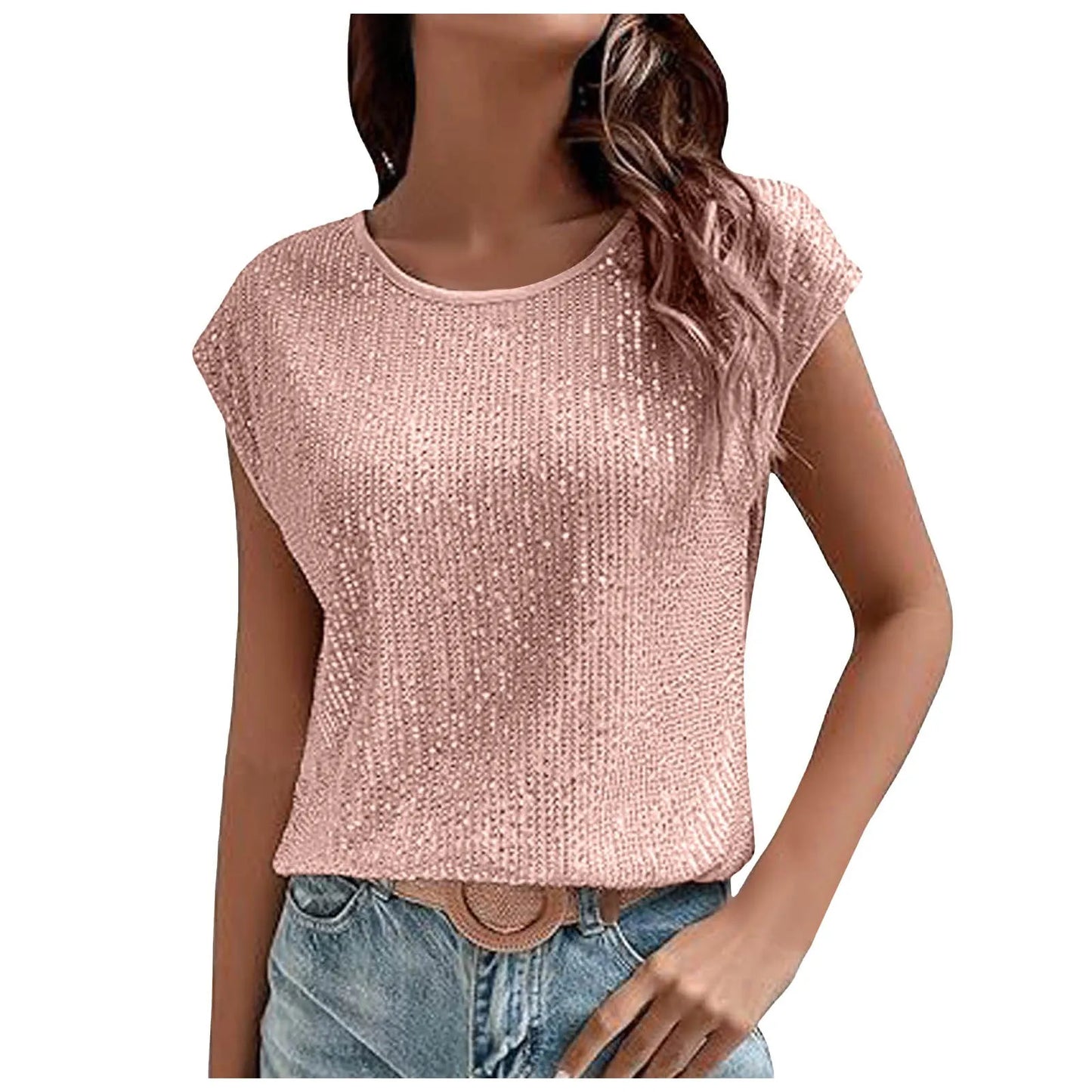Women's Short-Sleeve Sequin T-Shirt