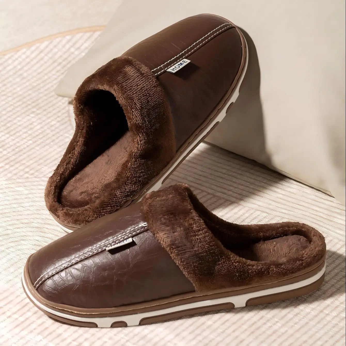 Waterproof Plush Cotton Slippers