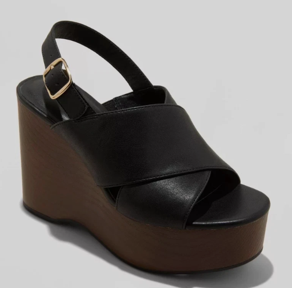 Naomi Wood Wedge Heels with Memory Foam Insole