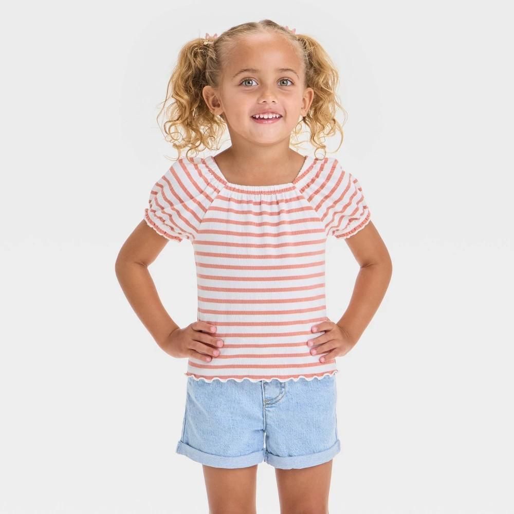 Cat & Jack™ Toddler Girls' Terracotta Striped Shirt - Sz 2T