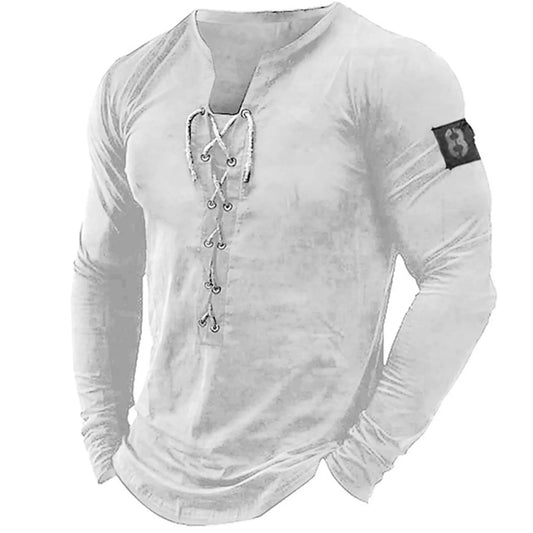 Men's Long-Sleeve Lace Up Shirt