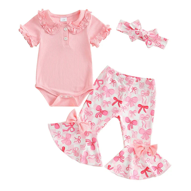Toddler Girls' Floral Onesie and Pants w/bow