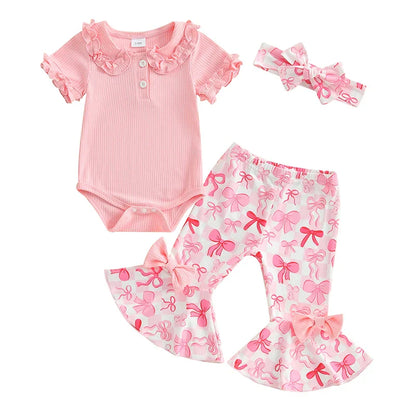 Toddler Girls' Floral Onesie and Pants w/bow