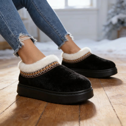 Platform Fleece-lined Anti-slip Slippers