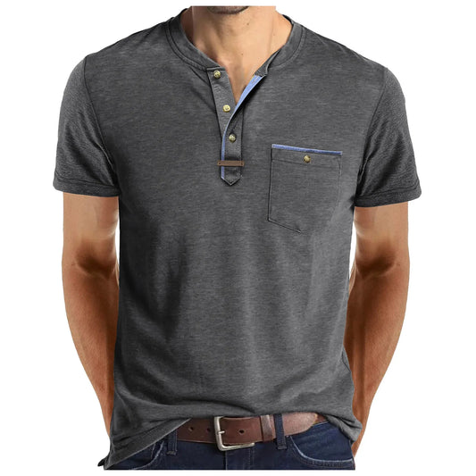 Men's Short-Sleeve Henley w/Pocket