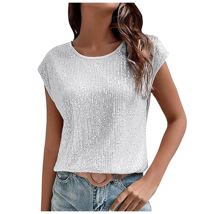 Women's Short-Sleeve Sequin T-Shirt