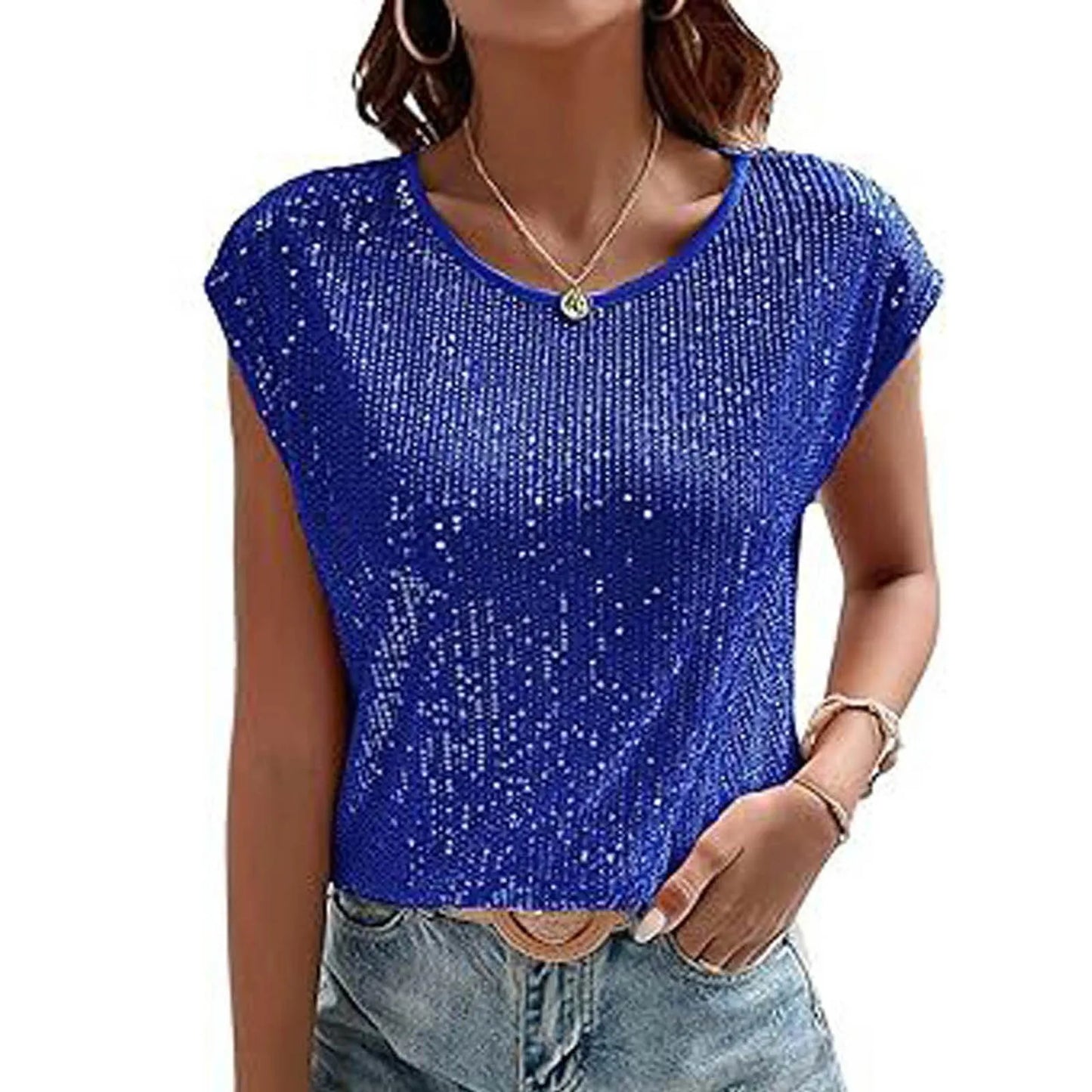 Women's Short-Sleeve Sequin T-Shirt