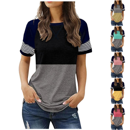 Women’s Casual Printed Crew Neck Short Sleeve T-Shirt