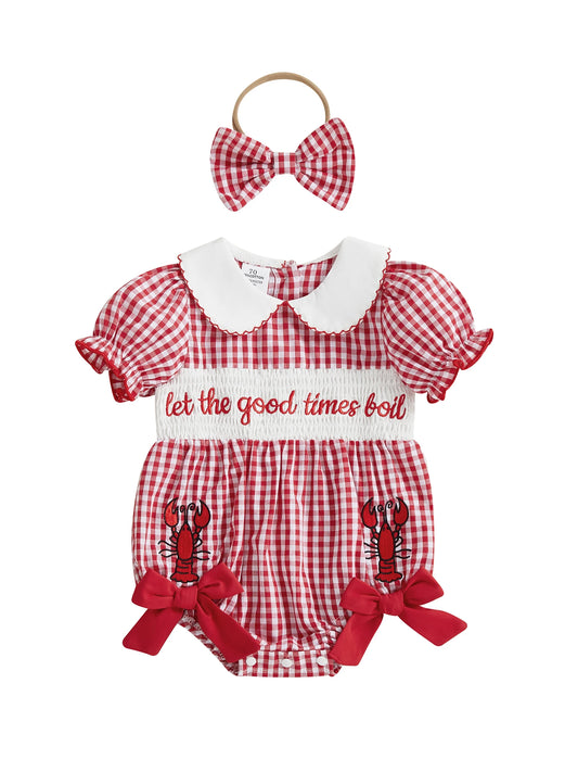 Toddler Girls' Plaid Romper