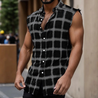 Men's Sleeveless Button-up Shirt