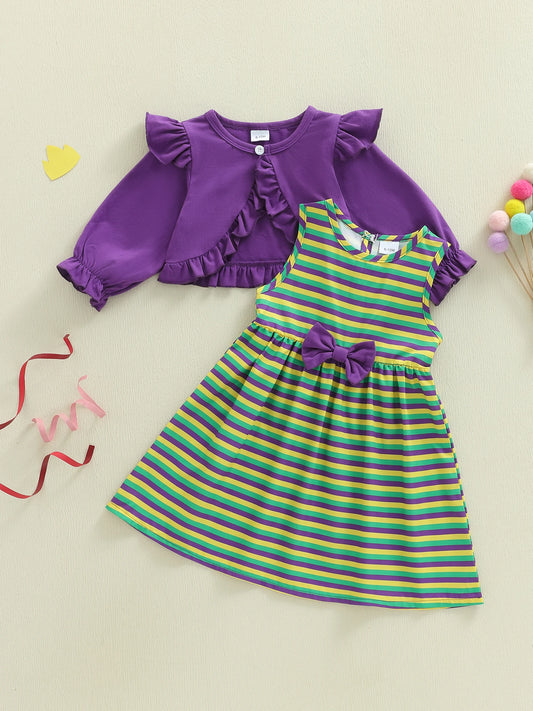 Baby Girls' Green and Purple Dress w/coverage