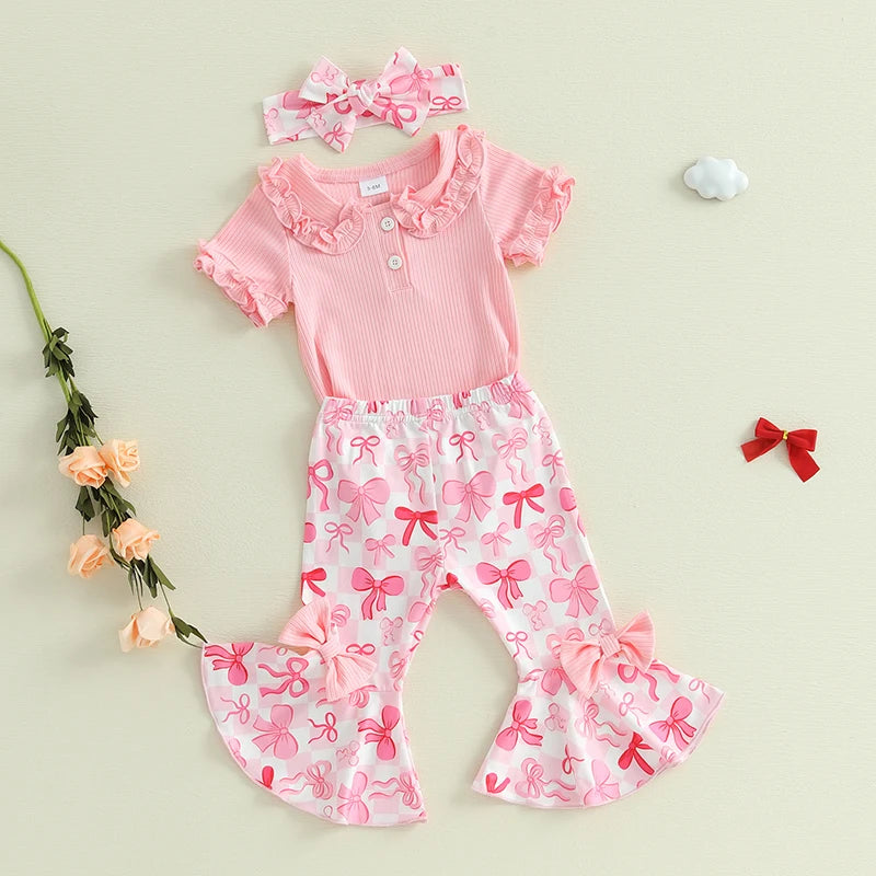 Toddler Girls' Floral Onesie and Pants w/bow