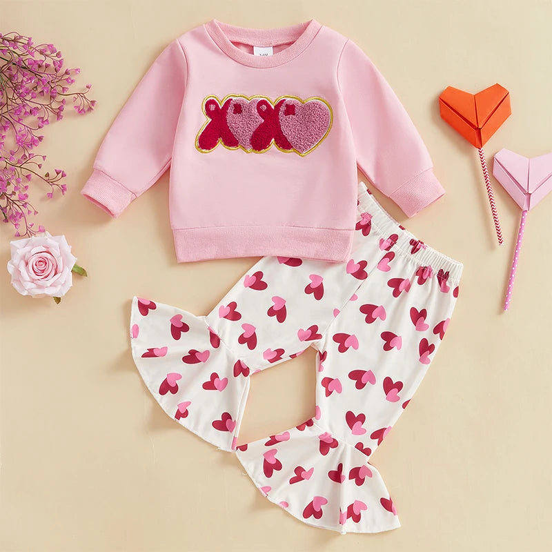 Toddler Girls' Embroidered Sweatshirt and Pants