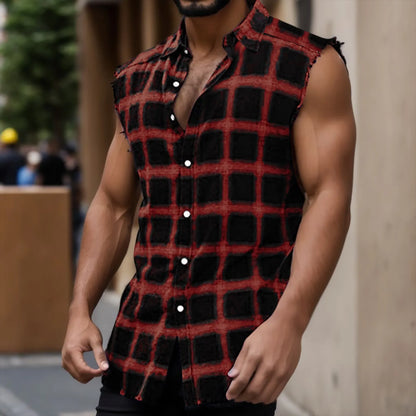 Men's Sleeveless Button-up Shirt