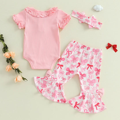 Toddler Girls' Floral Onesie and Pants w/bow