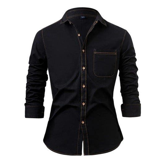 Men's Long-Sleeve Denim Shirt
