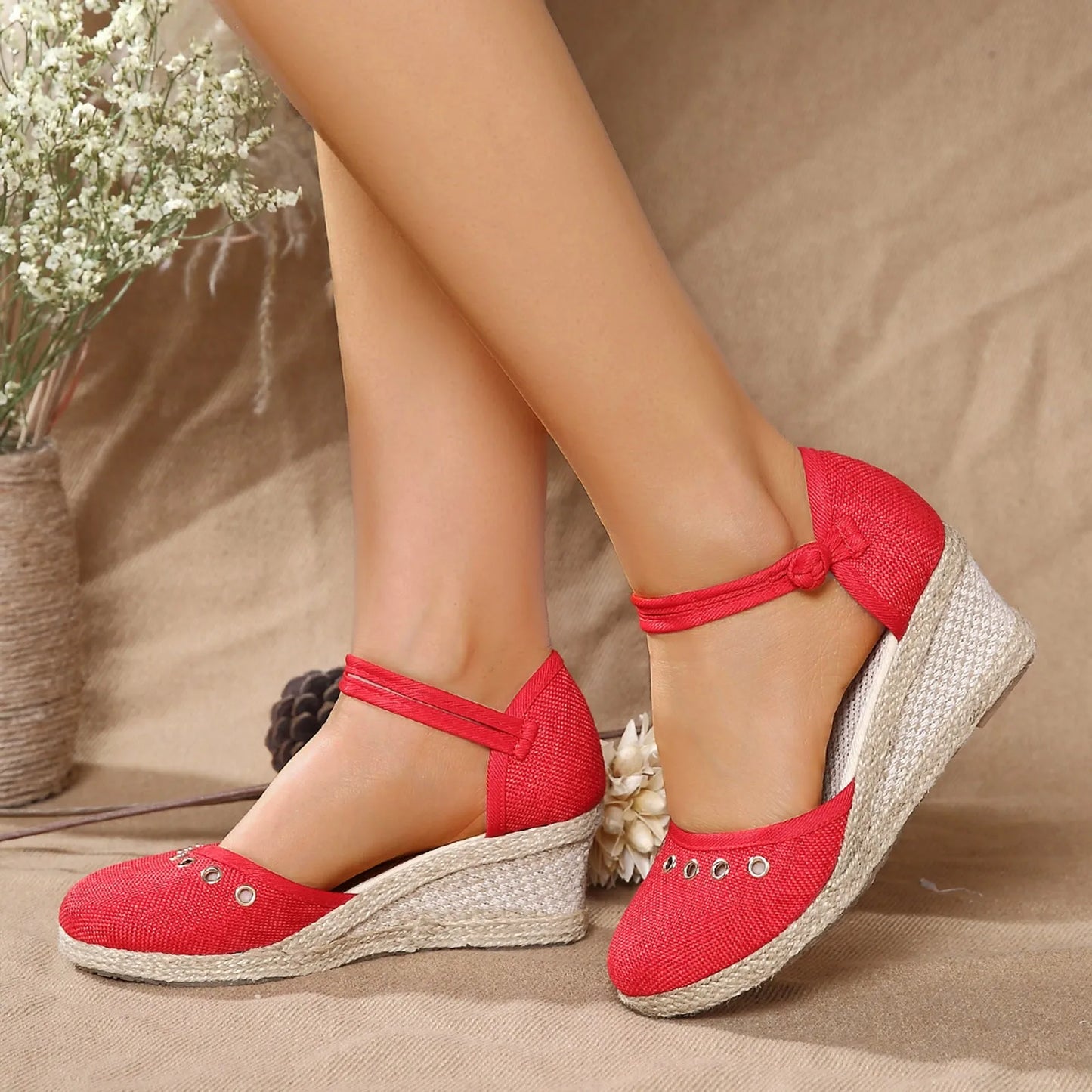 Women's Platform Wedge Braided Sandals