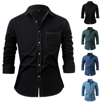 Men's Long-Sleeve Denim Shirt