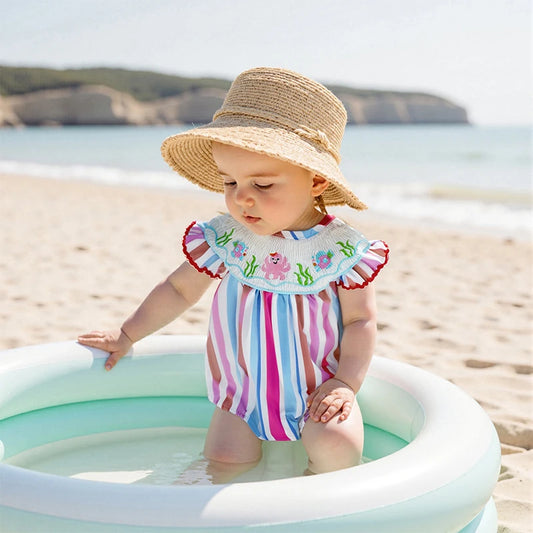 Baby Girls' Embroidered Romper