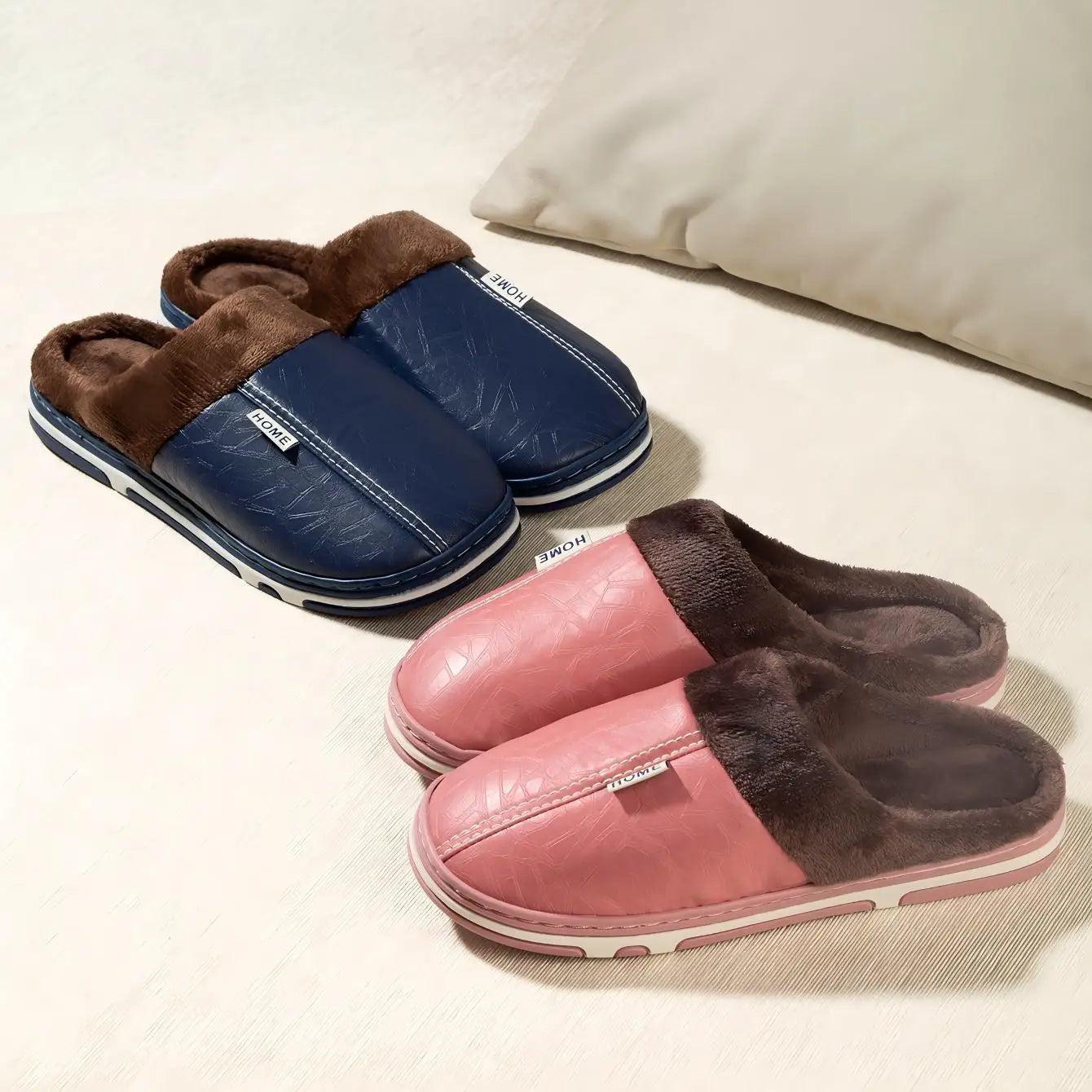 Waterproof Plush Cotton Slippers
