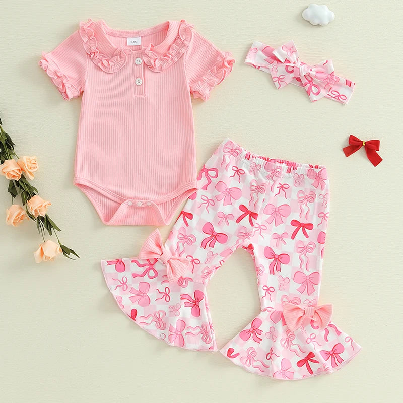 Toddler Girls' Floral Onesie and Pants w/bow