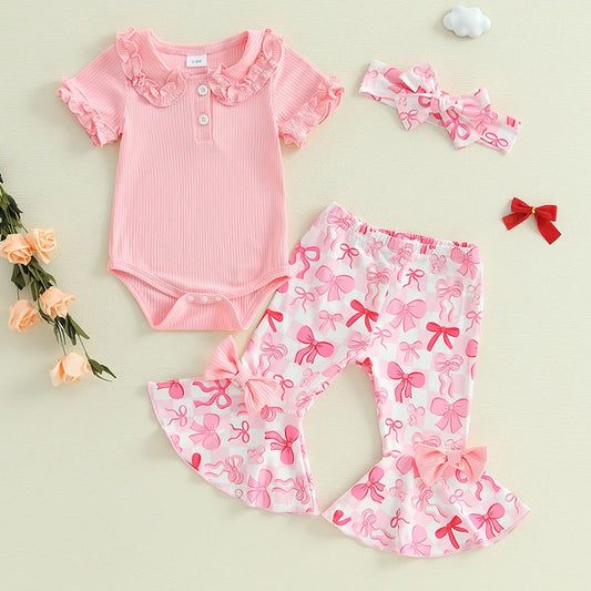 Toddler Girls' Floral Onesie and Pants w/bow