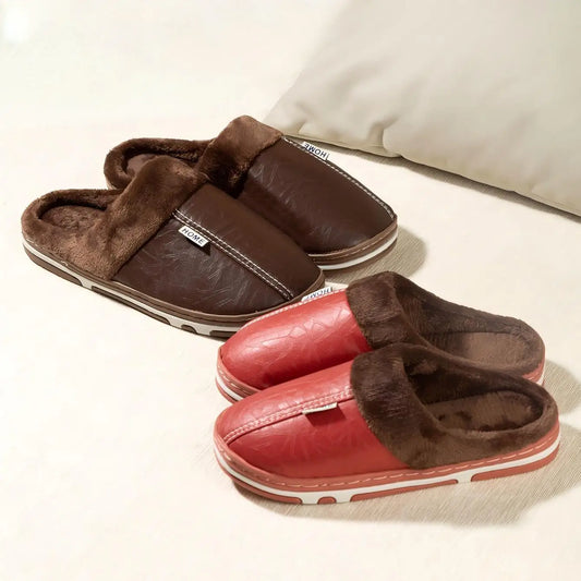 Waterproof Plush Cotton Slippers