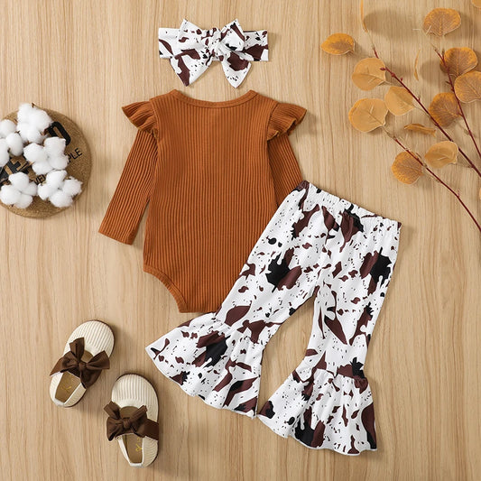Baby Girls' Long-Sleeve Onesie and Pants