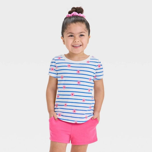 Cat & Jack™ Toddler Girls' Daisy Striped T-Shirt - Sz 3T