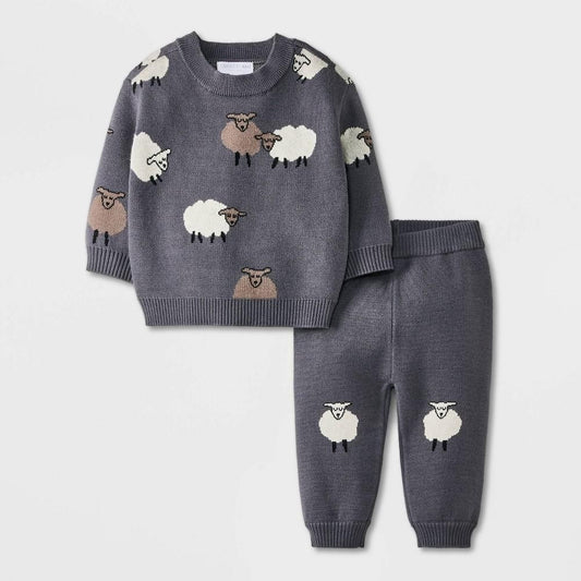 Grayson Mini Baby Sheep Sweater Set - Sz 12M